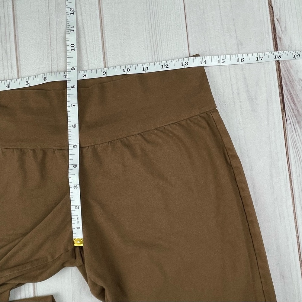 Y2K Green Dragon Low Rise Capri Pull on Pants Womens M Brown Cotton Leggings USA - Picture 11 of 13